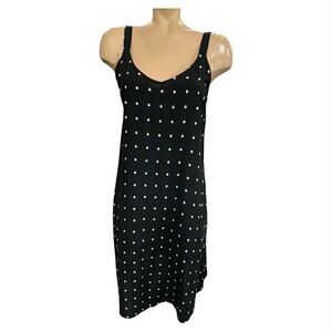 Sonoma Black and White Polka Dot Midi Dress Size M
